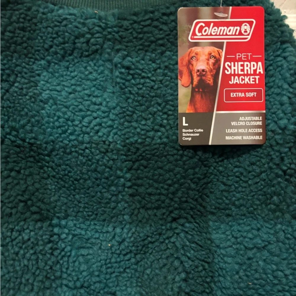 Coleman Green Pet Sherpa Fleece Jacket in Sizes XS, S, L BNWT